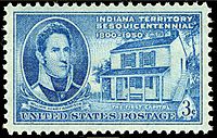 William Henry Harrison. Indiana statehood stamp, 1950 issue