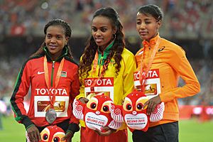 Women's 1500 m podium Beijing 2015