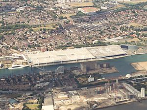 Aerial view of ExCeL Exhibition London, July 2015