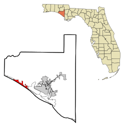Location in Bay County and the state of Florida