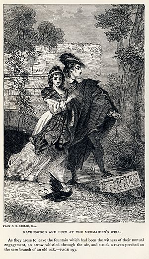 Charles Robert Leslie - Sir Walter Scott - Ravenswood and Lucy at the Mermaiden's Well - Bride of Lammermoor