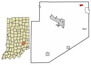 Location of Clarksburg in Decatur County, Indiana.