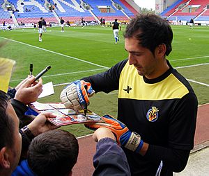 Diego Lopez autograph signing, Wigan Athletic v Villarreal CF, 7 August 2011