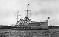 German battlecruiser SMS Seydlitz in port, prior to World War I (retouched)