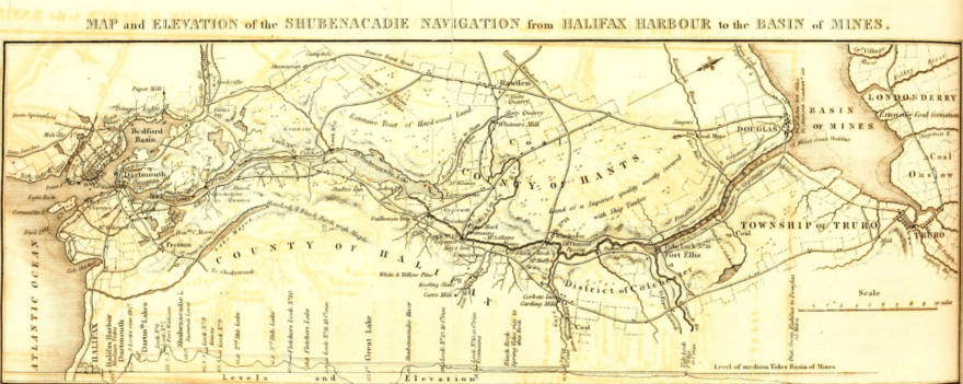 Shubenacadie Canal Map, 1831
