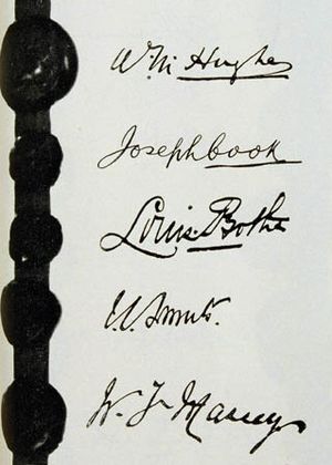 Treaty of Versailles signatures - Australia, South Africa, New Zealand