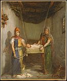 Deux jeunes juives de Constantine berçant un enfant par Théodore Chassériau.