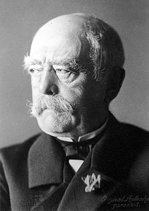 Bismarck as an elderly man. He is balding and wears a moustache.