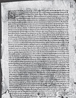 Columbus letter Spanish text