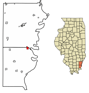 Location of New Haven in Gallatin County, Illinois.