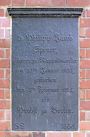 Gedenktafel Nikolaikirchplatz (Mitte) Philipp Jacob Spener