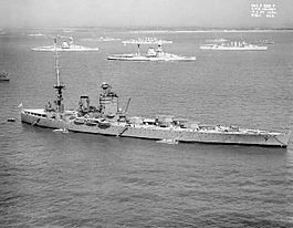 HMS Nelson off Spithead for the Fleet Review