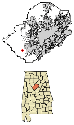 Location of North Johns in Jefferson County, Alabama.