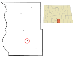 Location of Strasburg, North Dakota
