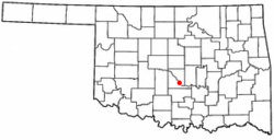 Location of Purcell, Oklahoma