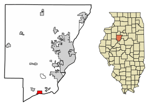 Location of Kingston Mines in Peoria County, Illinois.
