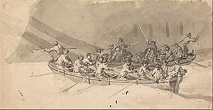 Samuel Scott - Two Boats with Crews, Study for The Royal William at Sea - Google Art Project