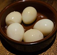 Smoked quail eggs