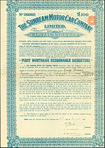 Sunbeam Motor Car Company Ltd 1919