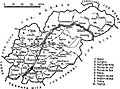 1938 map of interwar county Mures