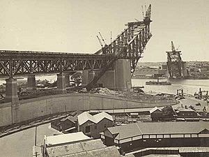 Early costruction, Sydney harbour bridge