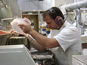 Glass cutter at waterford crystal