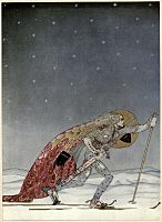 Kay Nielsen - East of the sun and west of the moon - the three princesses of whiteland - so the man gae him a pair of snow-shoes
