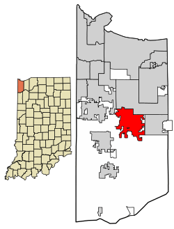 Location of Crown Point in Lake County, Indiana.