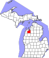 State map highlighting Grand Traverse County