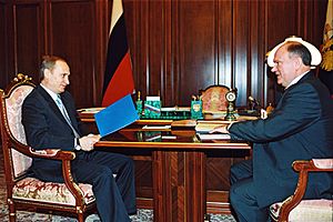 Vladimir Putin with Gennady Zyuganov 7 February 2002
