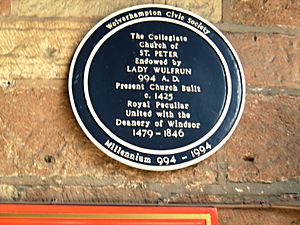 Wolverhampton St Peters - Blue Plaque