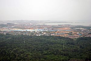 An aerial view of Batam