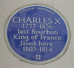 Blue Plaque Charles X of France