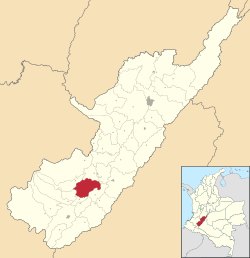 Location of the municipality and town of Tarqui in the Huila Department of Colombia.