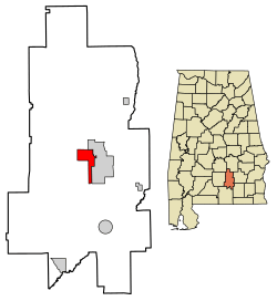 Location of Rutledge in Crenshaw County, Alabama.