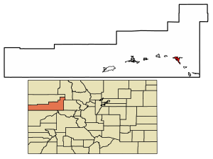 Location of the City of Glenwood Springs in Garfield County, Colorado.