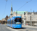 Number 7 tram bound for Sergels Torg in Stockholm Sweden