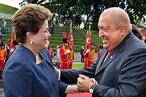 Rousseff and Chávez in Caracas, Venezuela 4