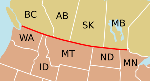 49th parallel US Canada border