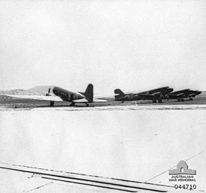 8 Squadron RAAF Dakotas at Canberra Oct 1939 AWM 044710