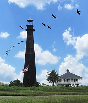 Bolivar Lighthouse -- Point Bolivar, Galveston, Texas