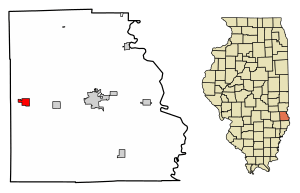 Location of Oblong in Crawford County, Illinois.