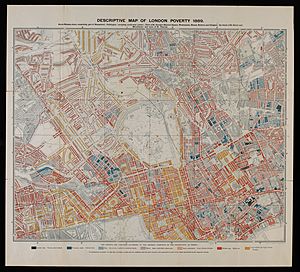 Descriptive map of London poverty, 1889 Wellcome L0074436