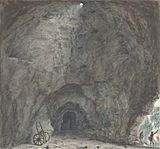 Inside of the cave, Llanarmon, c.1795