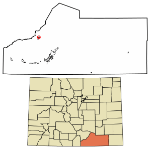 Location of the Lynn CDP in Las Animas County, Colorado.