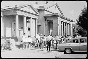 Student Action for Aborigines protest outside Moree Town Hall and Council Chambers, February 1965 - The Tribune (20205921174)