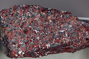 Zincite-franklinite-calcite rock (zinc ore), Sterling Hill NJ
