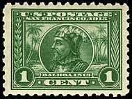 1-cent Panama-Pacific Expo 1913 U.S. stamp.1