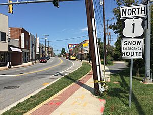 2016-09-05 13 15 26 View north along U.S. Route 1 (Baltimore Avenue) at Farragut Street in Hyattsville, Prince Georges County, Maryland