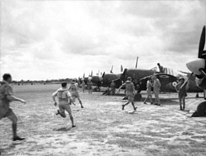 453 Squadron RAAF Buffalo fighters scrambling